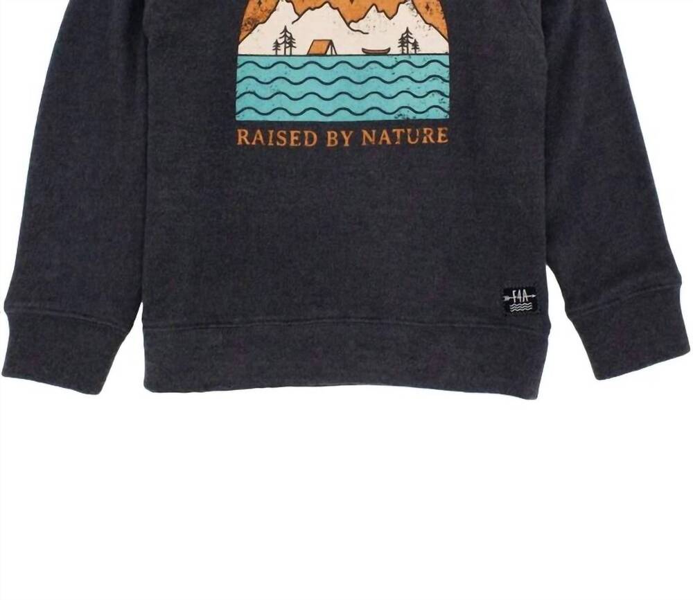 NEW FEATHER 4 ARROW kid's raised by nature hacci pullover in gray